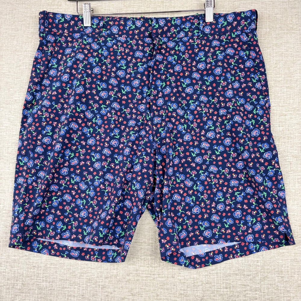 Polo Golf Ralph Lauren Mens 36 Navy Blue Floral Stretch Wicking Swim Shorts